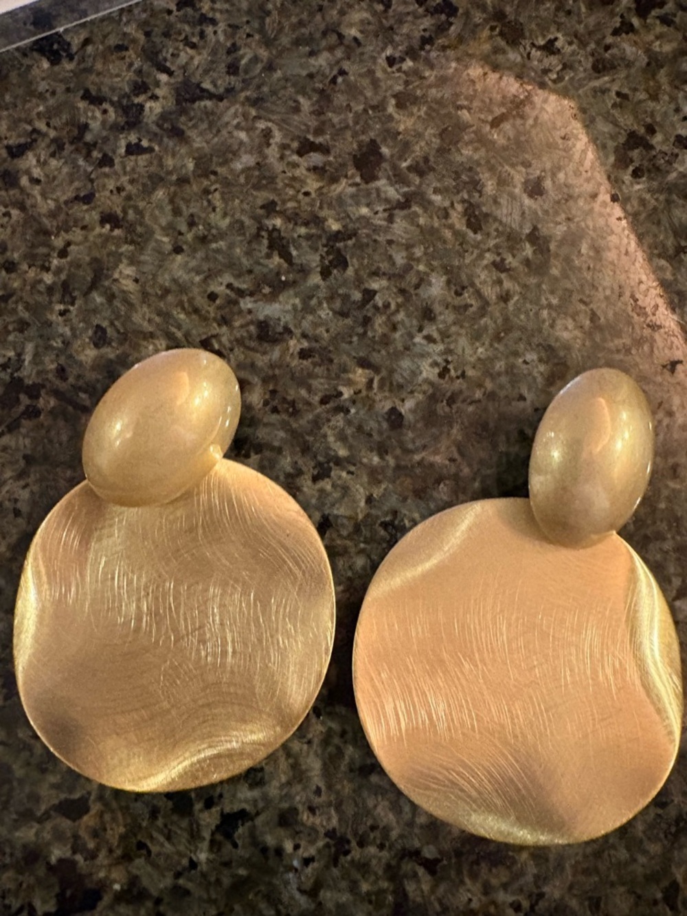 Gold-Tone Women’s Statement Drop Earrings - Elegant Matte Finish